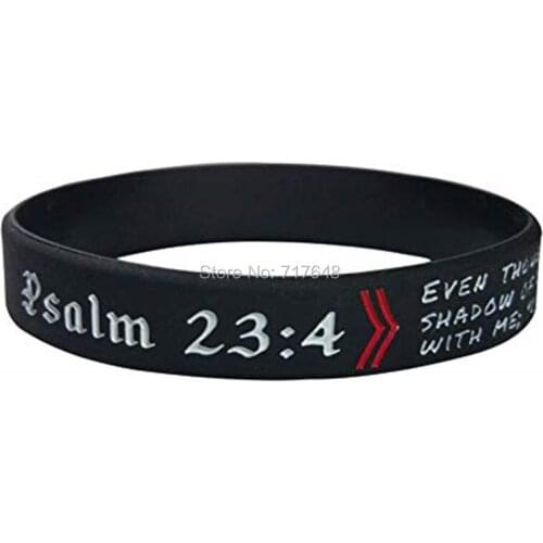 30pcs Bible Verse Psalm wristband silicone bracelets free shipping by ePacket A