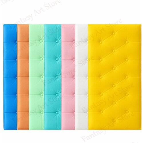 3d Thick Background Wall Stickers Baby Headboard Anti-collision Soft Package Childrens Room Tatami Foam Wall Stickers