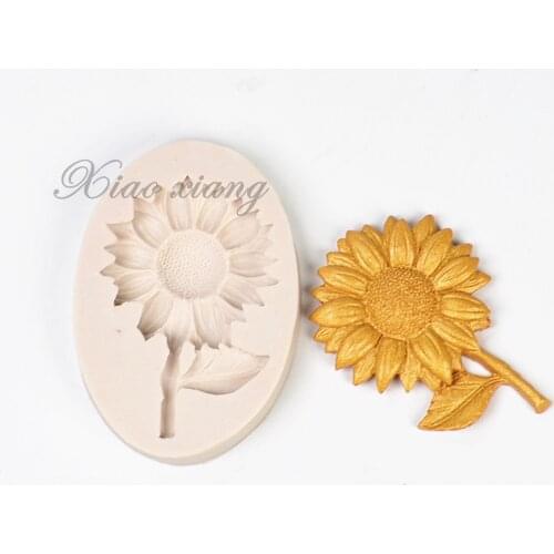 3D Sunflower Stamen Silicone Mold DIY Fondant Cake Decorating Tools Sugarcraft Chocolate Gumpaste Candy Polymer Clay Mould M2144
