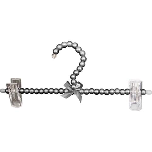 5pcs/lot 30cm pearl coat rack deep grey pearl pants clips multi-function underwear clip