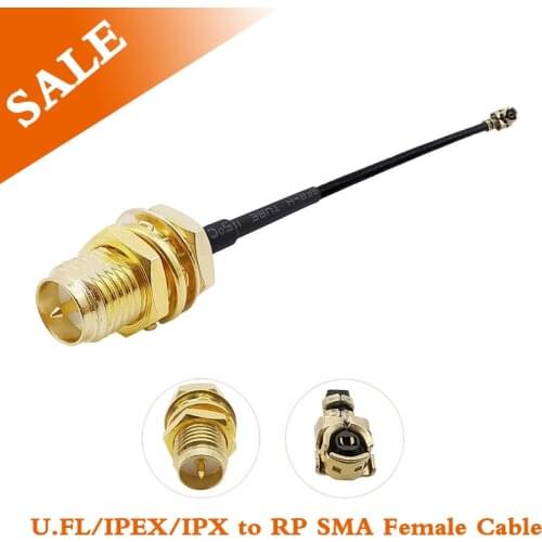 5 Pieces U.FL IPX IPEX Mini PCI to RP SMA Female Pigtail RF Jumper Cable RP-SMA Plug Connector for Mini PCI PCIe WiFi WLAN Card