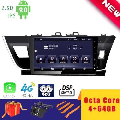 9'' Android 10.0 Car Multimedia Player Stereo for Toyota COROLLA 2014-2016 Taiwan VersionNavigation Head Unit Radio DSP 2.5D+IPS