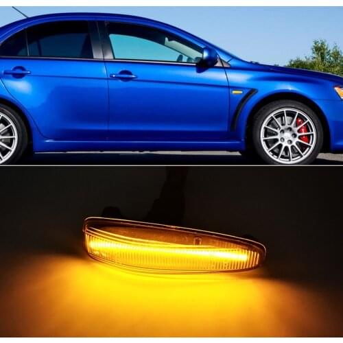 Car Flashing 1Set For Mitsubishi Lancer Evolution Evo X Outlander Sport RVR ASX Mirage LED Fender Side Marker Turn Signal Lights