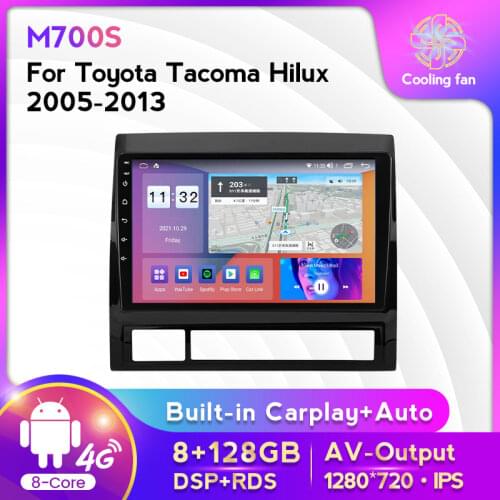6G+128G 9inch Car Multimedia Player Radio For Toyota Tacoma Hilux 2005-2013 Android 10.0 8 Core 4G LTE DSP RDS Carplay Auto GPS