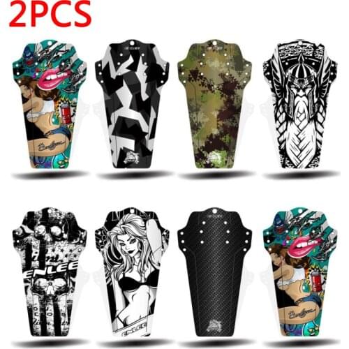2PCS Mountain Bike Mudguard Carbon Fiber Color Front/Rear DH Downhill Universal Mudguard MTB Road Bike Wing Bicycle Fenders