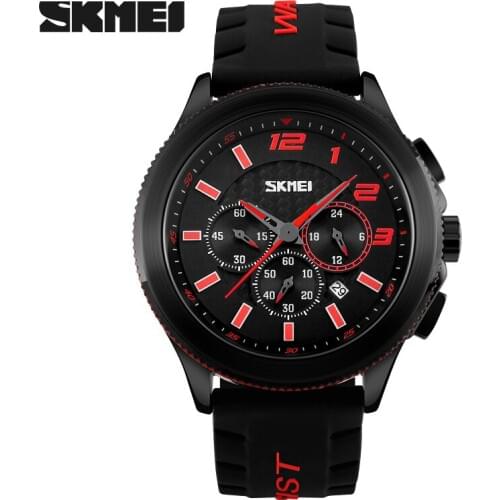 Skmei Luxury Brand Mens Silicone Analog Quartz Watch Man 3ATM Waterproof Fashion Casual Sport Watches Men Wristwatches