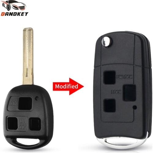 Dandkey Car Key Shell 2/3 Buttons Remote Modified Flip Case For Lexus Es Rx Is Lx Gs IS200 RX300 ES300 LS400 GX460 TOY48 Blade