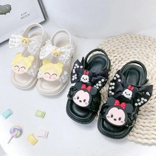 Disney childrens cartoon Mickey Mouse non-slip soft sole girl princess sandals summer beach shoes