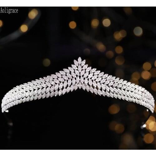 Zircon Full Cubic Zirconia Wedding CZ Tiaras Pageant Crowns Prom Party Princess Headpiece Hair Jewelry Bridal Accessories