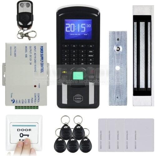 DIYSECUR TCP/IP USB Fingerprint ID Card Reader Password Keypad Door Access Control System + Power Supply + Magnetic Lock Kit