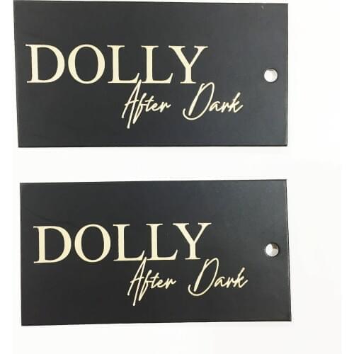 Swing Tags 8.5x4.5cm Art Paper Hot Stamping Matted Gold Logo Fashion Garment Labels For Clothing