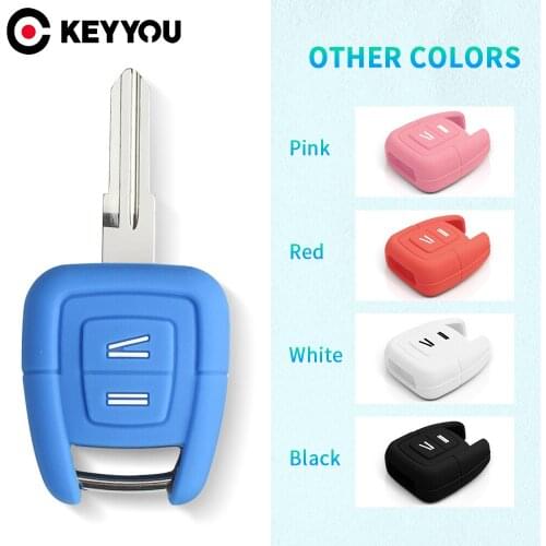 KEYYOU 2 Buttons Silicone Car Key Case For OPEL Astra Zafira Frontera Omega Vectra Signum Tigra Fob Shell Remote Fob Cover
