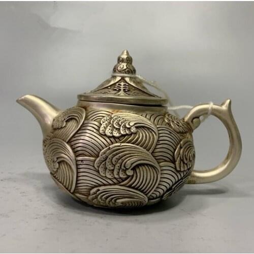 China White copper spindrift teapot crafts statue