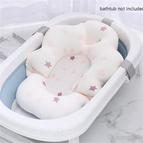 Baby Shower Bath Tub Pad Non-Slip Bathtub Seat Support Mat Newborn Safety Security Bath Support Cushion Foldable Soft Pillow Mat