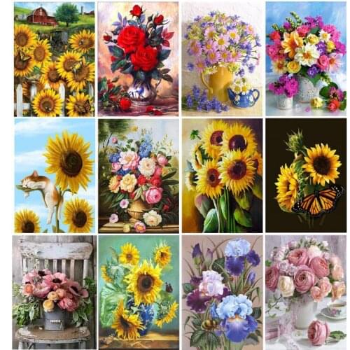 30*40CM 5D DIY full round diamond painting flower art vase cross stitch diamond embroidery mosaic childrens room decoration2021