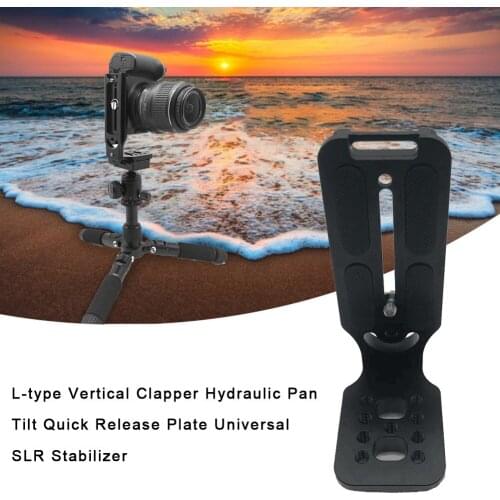 L-type Vertical Clapper Hydraulic Pan Tilt Quick Release Plate Universal SLR Stabilizer Vertical Board Camera Equipment