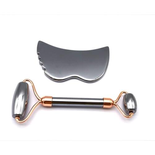 2020 Hot Selling Terahertz Stone Face Roller Massage Set Anti-Aging And Eye Puffiness Treatment Healing