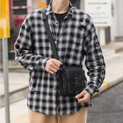 Fashion Men Messenger Bag Canvas Cell phone Shoulder Bag Small Crossbody Pack Small Travel Waist Pack Casual Chest Pouch Bag Men