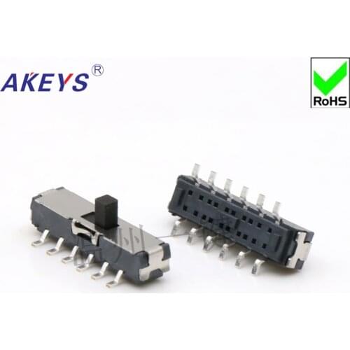 15PCS MST-42D01 MINI slide switch 4P2T SMD SMT 12 pin 2 position mini toggle switches micro slide switches