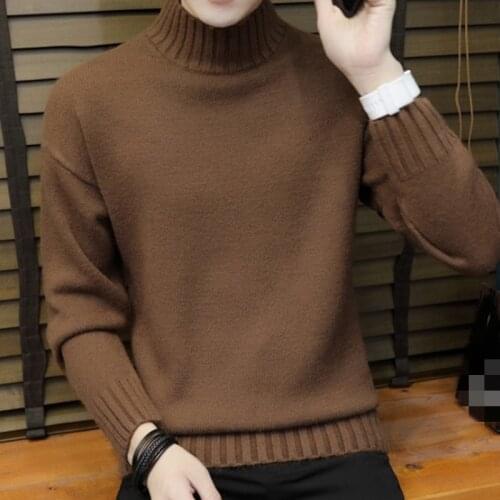 C1304-1 2020 autumn winter new mens half-high-necked Korean version long-sleeve thickened knitting sweater cheap wholesale