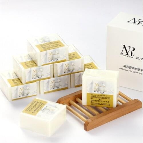 Goat Milk Soap Silk Protein Soap Remove Mites Tender White Handmade For Face Body Care EF