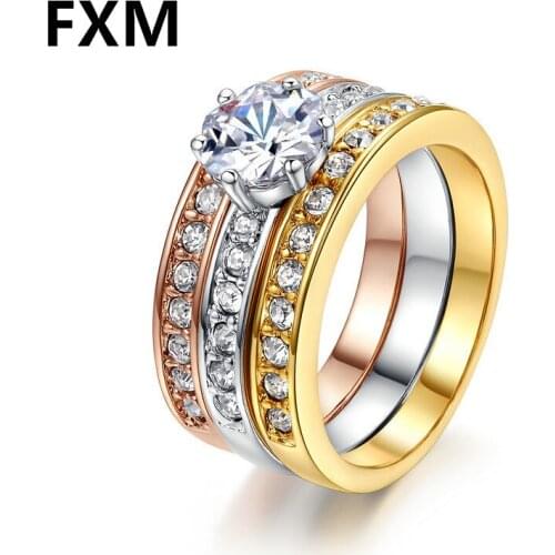 2021 Rings Set For Women Fashion Jewelry Couple Ring Zircon Ring Set Bridal Engagement Gift Women Rings Dropshipping