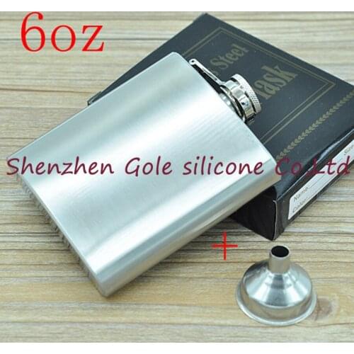 Wholesale 150pcs/lot Mini Portable 6oz Stainless Steel Hip Flask Liquor Whisky Alcohol Cap + Funnel Drinkware Hot Sale Gift