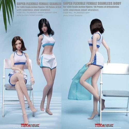 PLSB2021-S44/S45 1/6 Seamless Female Body Clothes Set Steel Bone Movable Dolls 12" Action Figure Super-Flexible Body Pre-sale