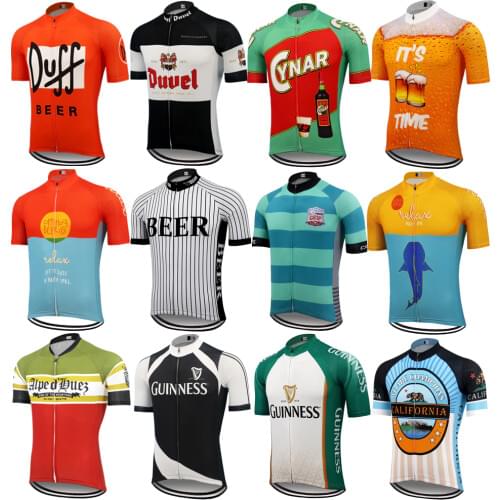 Retro Beer Cycling Jersey 2020 Summer Ropa Ciclismo Hombre Team Bicycling Clothing 16 Styles MTB Biking Wear BOUYGUES