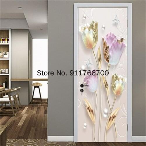 DIY PVC Self-adhesive Waterproof Creative Landscape Door Sticker 3D Door Stickers For Living Room Bedroom Home Decor Poster