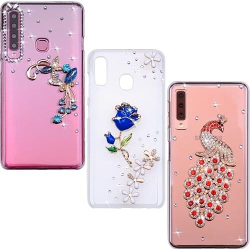 Rhinestone peacock Silicon Cover Phone Case For Samsung Galaxy S20 FE A71 A5 A7 2016 2017 A6 A8 A7 2018 A9 A21S A70 A50 A51 M21