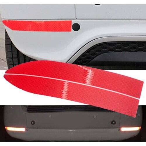 2pcs Reflective Car Rear Tail Warning Anti Collision Strips for Smart fortwo 2009 2010 2011 2012 2013 2014 Red