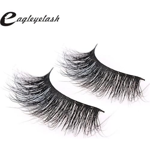 Top Eyelashes 3D Fur Mink Lashes Thick HandMade Full Strip Lashes Cross Mink Lashes Crisscross Style False Eyelashes