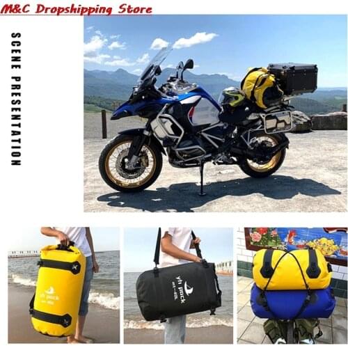 Large Capacity Motorcycle Rear Tail Bag Waterproof Cycling Hiking Bag Motorbike Luggage Seat Bag Swimming Travel Dry Bag 40/80L