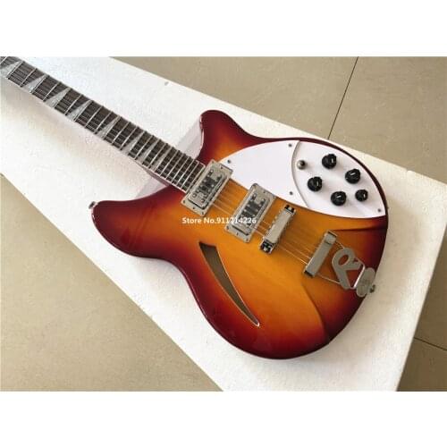 High quality Ricken 360/12 string cherry red semi-hollow electric guitar can be customized free shipping