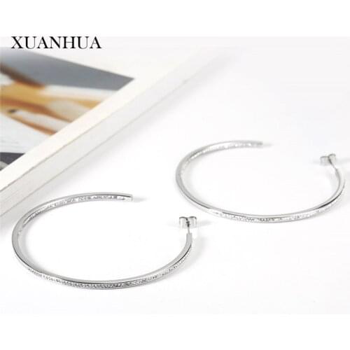 XUANHUA Stainless Steel Jewelry Woman Hoop Earrings For Women Jewellery Accessories Earring Female Mass Effect Bohemian