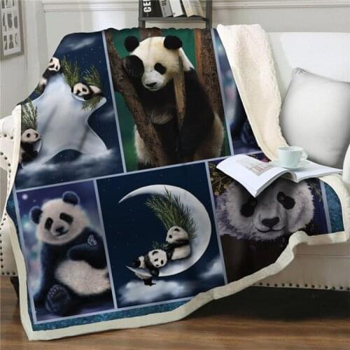 Vivid Panda Blanket For Bed Sofa Warm Cotton Lamb Wool Cozy Blanket bedding home Office Blanket easy wash Weighted throw Blanket