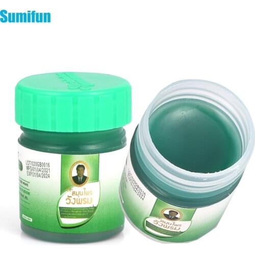 1pcs 100% Original Thailand Herbal Products Muscle Rub Cooling Oil Refresh Anti-itch Green Ointment Herbs Psoriasis Cream P0217