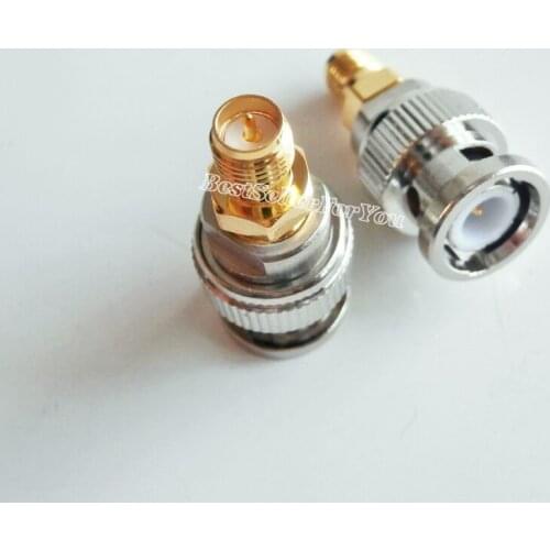 1Pcs BNC male plug to RP-SMA RPSMA female jack center coaxial RF Adapter Connector