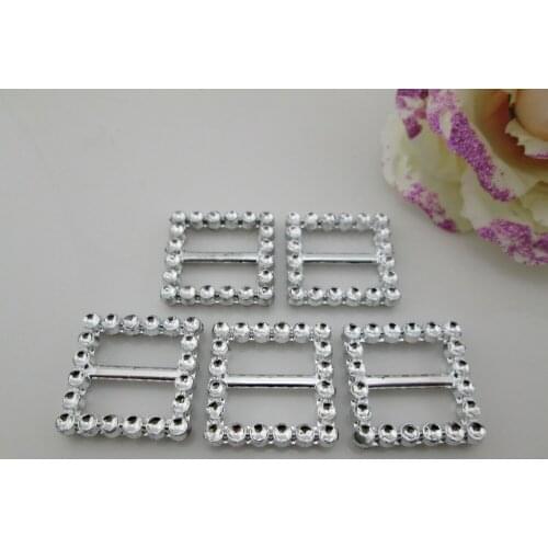 AB95 17mm)20pcs Square Rhinestone Plastic Buckle For Craft