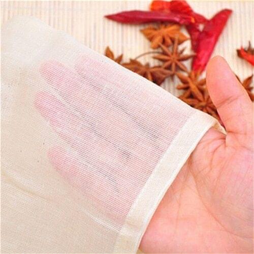 10Pcs Cotton Materials Tea Strain Bags Medicinal Muslin Drawstring Hash Bubble Herb Filter Bag New Dropshipping Cotton Wholesale