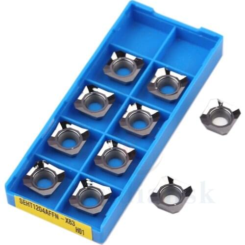 10PCS High Quality SEHT1204 AFFN X83 H01 Carbide Insert Milling Cutter SEHT1204 Face Milling Cutter CNC Metal Lathe Turning Tool