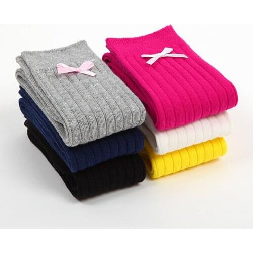 12pair/lot Pure Cotton Baby Girls Kids Knee High Long Stock Newborn Toddler Foot Cover Girls Baby Children Thigh Socks