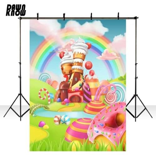 DAWNKNOW Cartoon Castle Fotografia Background Baby Candy Photography Backdrop Wedding Photo Shoot Children Photocall GY003