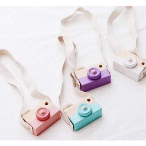 Wooden Camera Pendant Neck Hanging Kids Children Play Toy Room Decoration Exquisite Photographer plays props gift for kids