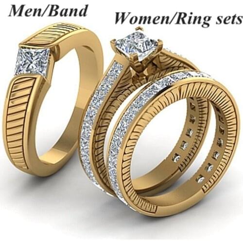 Classic Fashion Simple Engagement Wedding Couple Rings for Men and Women Couples Gifts