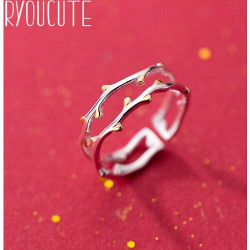 Korean Open Adjustable Branch Finger Rings for Women Wedding Ring Jewelry Valentines Day GIFT
