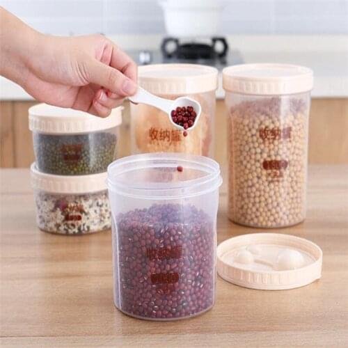 Kitchen Sealed Storage Box Grain Food Spoon Cover Storage Tank Household Kitchen Food Containers for Dry Cereals Kitchen Tool