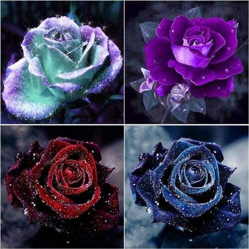 Flower Rose DIY Cross Stitch Embroidery 11CT Kits Needlework Craft Set Printed Canvas Cotton Thread Home Decoration Sell