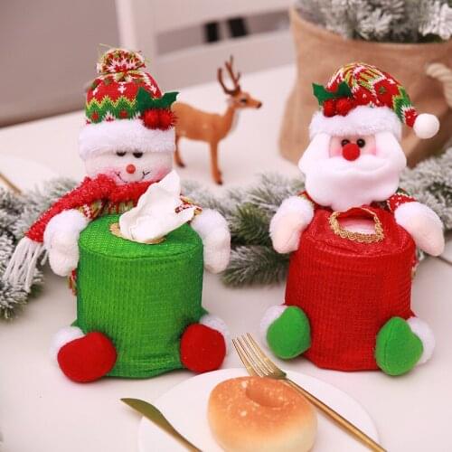 Christmas tissue paper towel set cylinder paper cover dust cover for home bathroom hotel Christmas decoration supplies